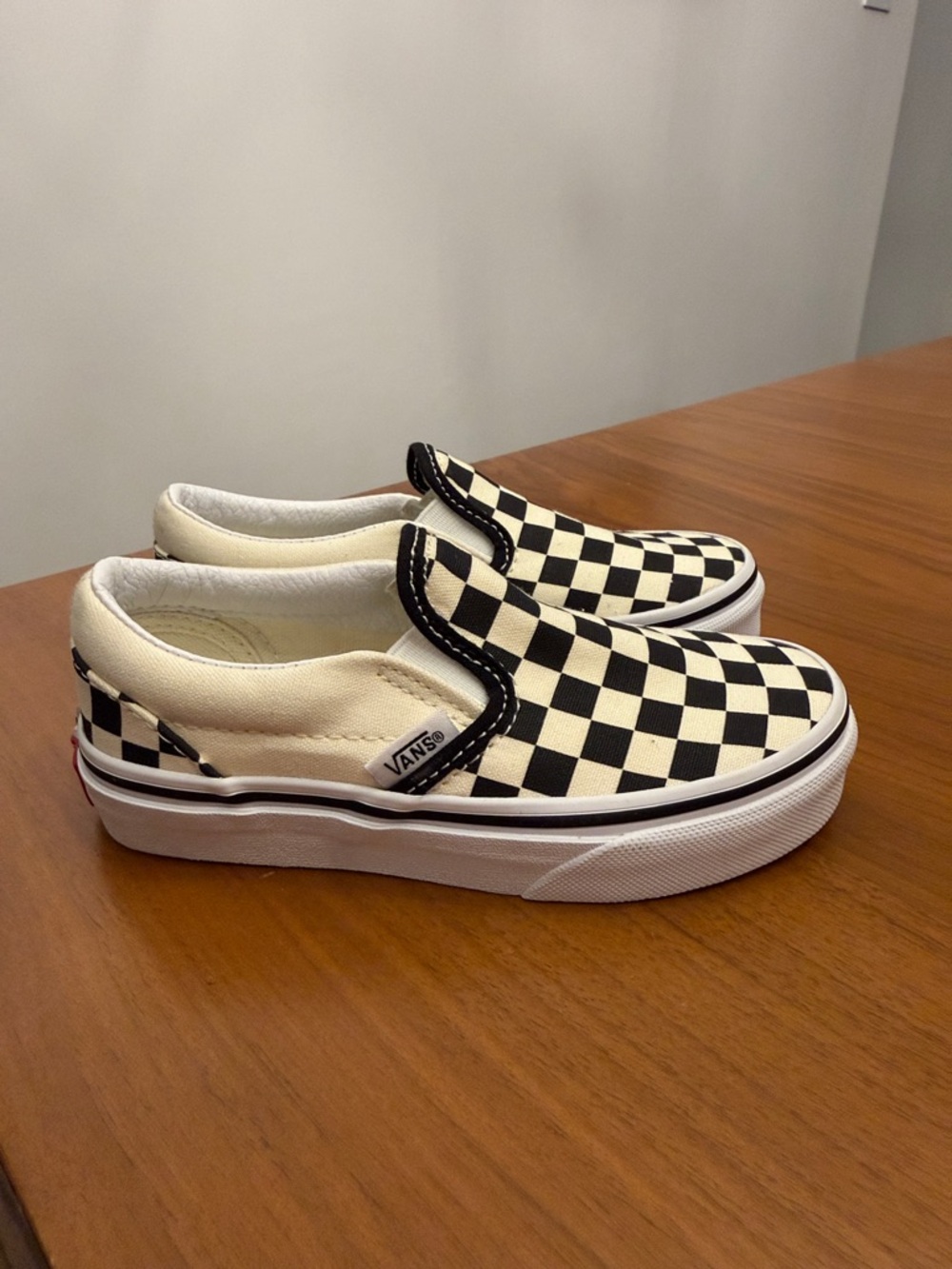 Vans  Classic Checkerboard V Slip-On Black and Cream NEW w/out tags never worn